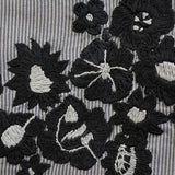 Black Peonies Hand Embroidered Pouch Bag
