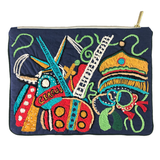 Circus Hand Embroidered Large Travel Pouch