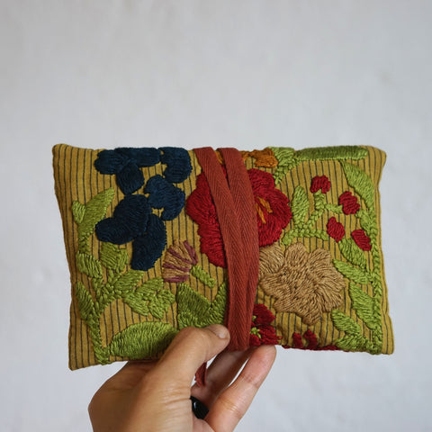 Marigold Hibiscus Hand Embroidered Plant Dyed Patchwork Kit