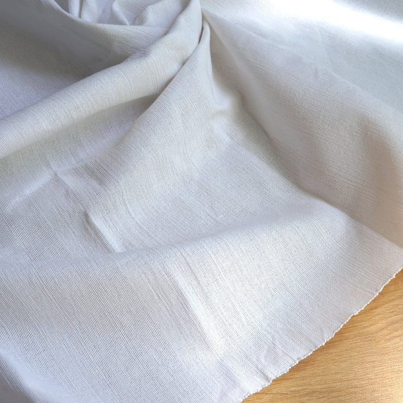 White Handwoven Khadi Cotton Fabric
