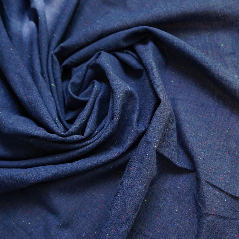 Indigo Speckled Khadi Cotton Fabric