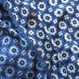 Star Indigo Dyed Clay Printed Ajrak Cotton Fabric