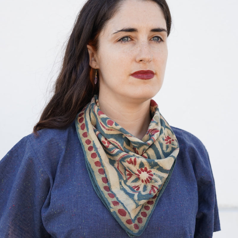 Jardim Hand Painted Plant Dyed Scarf