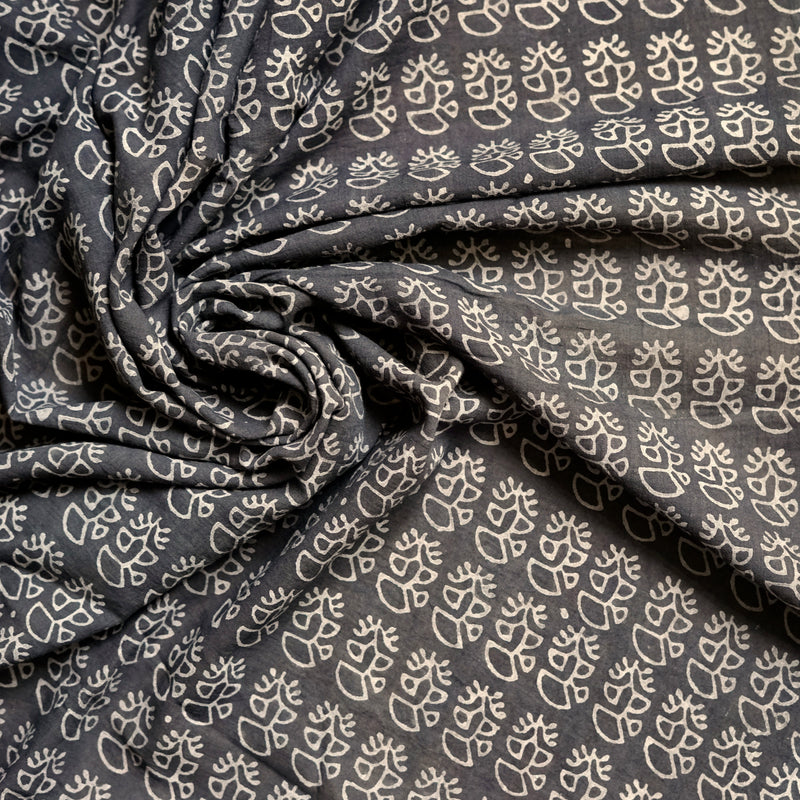 Cutch Dyed Booti Printed Ajrak Cotton Fabric