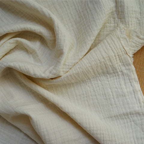 Ivory Tripple Layer Okeo-Tex Gauze Cotton Fabric