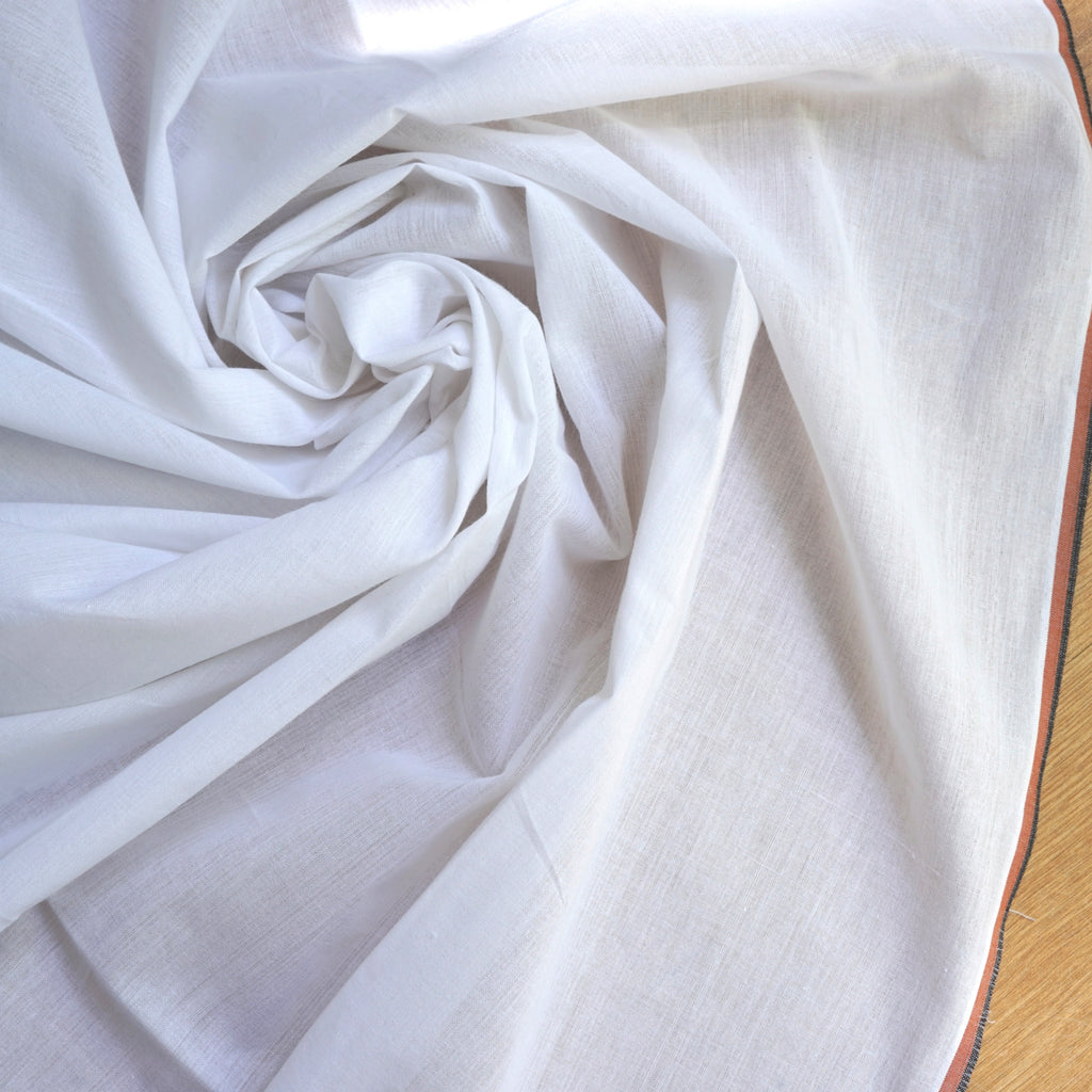 White Khadi Cotton Fabric – Wenlin Studio - Main Image
