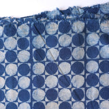 Dots Indigo Dyed Clay Printed Ajrak Cotton Fabric