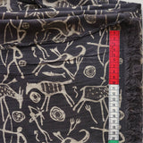 Cutch Naturally Dyed Clay Printed Ajrak Cotton Fabric