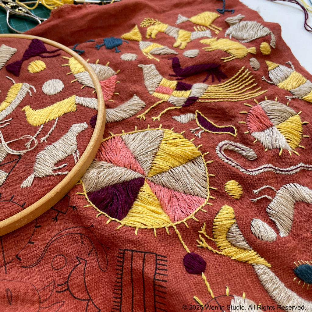 Pullkari Phulkari Embroidery Kit – Wenlin Studio