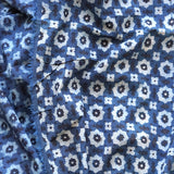 Star Indigo Dyed Clay Printed Ajrak Cotton Fabric