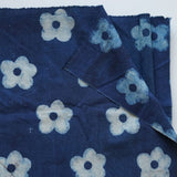Daisy Indigo Dyed Clay Printed Ajrak Cotton Fabric
