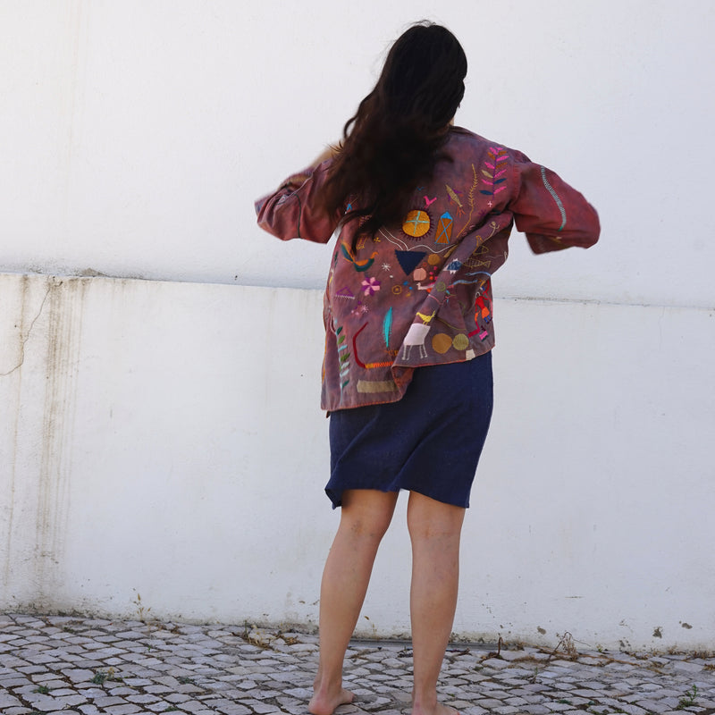 Ember Hand Embroidered Kimono Jacket
