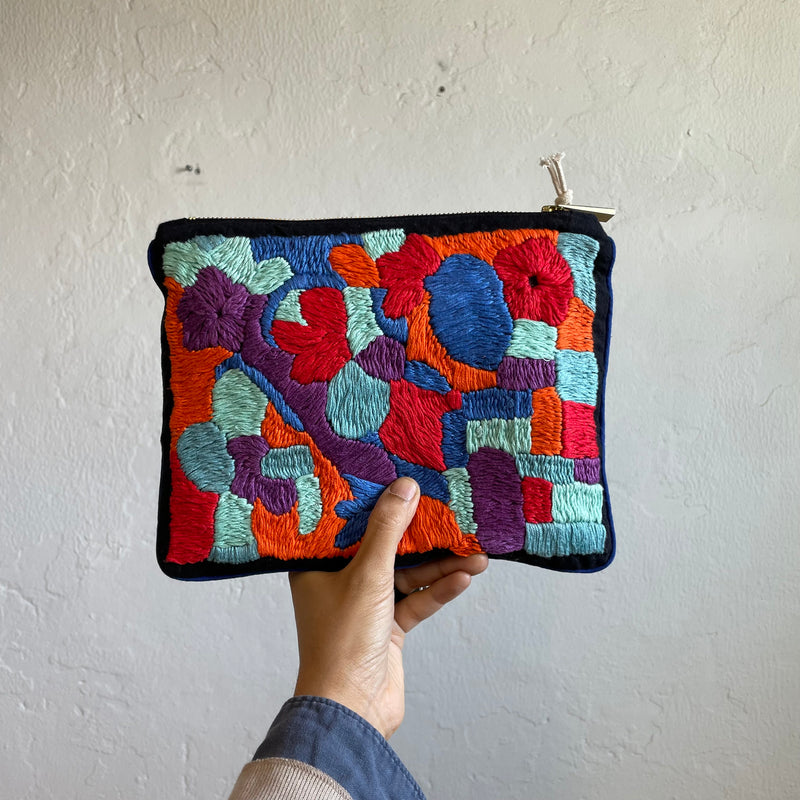 Hand Embroidered Pouch Bag