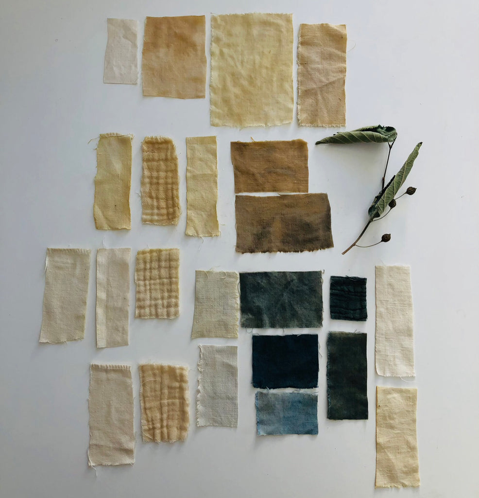 Kit with Plant Dyed Fabrics & a sample Hua Pouch