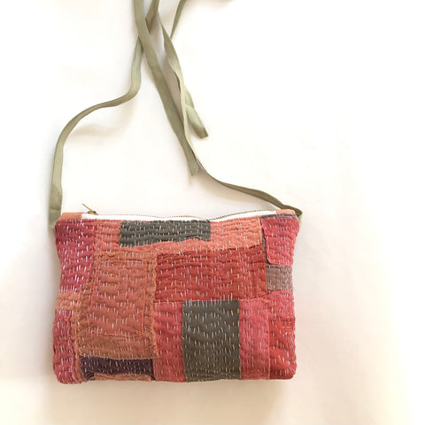 Plant Dyed Kantha Embroidery Patchwork Bag