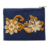 Stylized Phulkari Motif Hand Embroidered Pouch Bag