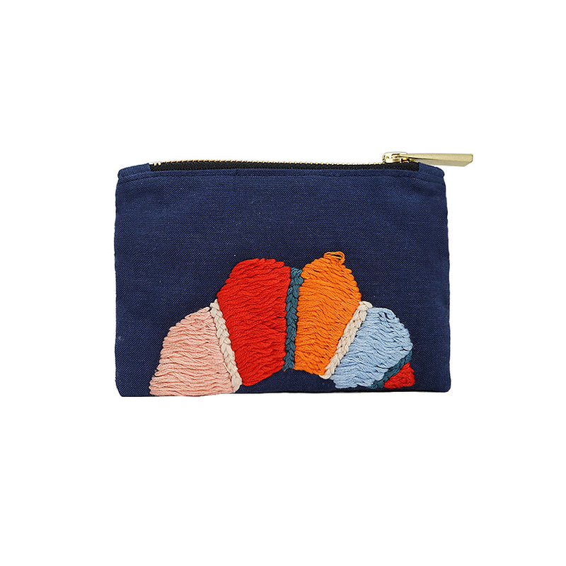 Half Sun Multicolor Hand Embroidered Mini Coin Purse