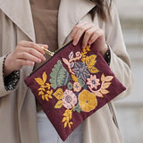 Water Lily Hand Embroidered Pouch Bag