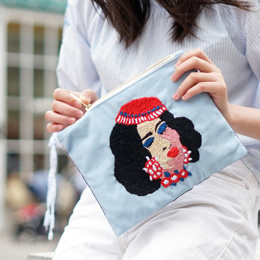 Laila Hand Embroidered Pouch Bag