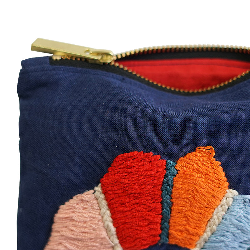 Half Sun Multicolor Hand Embroidered Mini Coin Purse