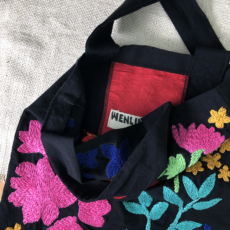 River Rose Hand Embroidered Monika Tote